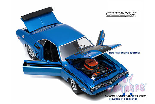 Greenlight - Dodge Challenger R/T Hemi Hard Top (1971, 1/18 scale diecast model car, Blue) 12961