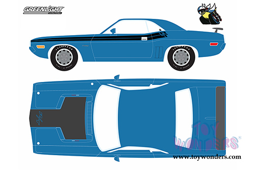Greenlight - Dodge Challenger R/T Hemi Hard Top (1971, 1/18 scale diecast model car, Blue) 12961