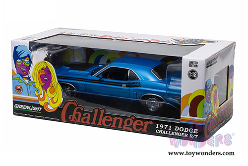 Greenlight - Dodge Challenger R/T Hemi Hard Top (1971, 1/18 scale diecast model car, Blue) 12961