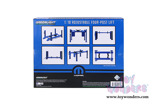Greenlight  - Four Post Lift Mopar Edition (1/18 scale diecast model accessory, Blue/Black) 12967