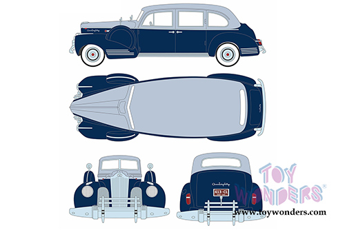 Greenlight - Packard Super Eighty One - Eighty Hard Top (1941, 1/18 scale diecast model car, Silver French Gray Metallic Duco and Barola Blue) 12970