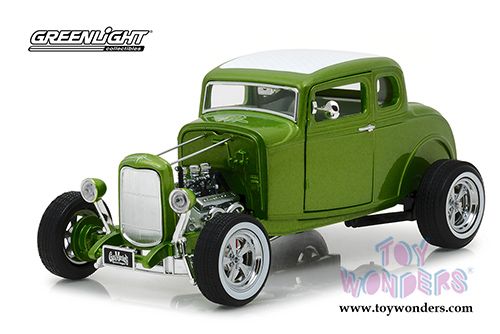 Greenlight - Hollywood Custom Ford Hot Rod Gas Monkey Garage (1932, 1/18 scale diecast model car, Metallic Green) 12974