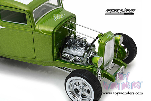 Greenlight - Hollywood Custom Ford Hot Rod Gas Monkey Garage (1932, 1/18 scale diecast model car, Metallic Green) 12974
