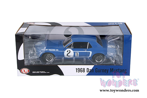 Acme - Ford Shelby Mustang #2 Dan Gurney Hardtop (1967, 1/18 scale diecast model car, Blue) 12987