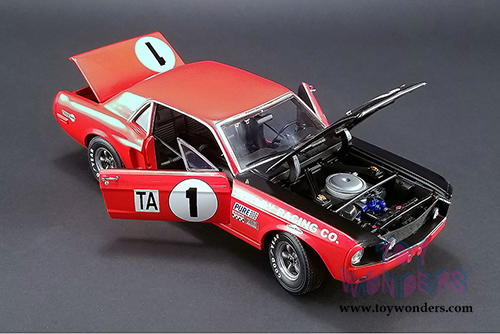 Acme - Jerry Titus & Ronnie Bucknum Ford Shelby Mustang GT-350 #1 1968 Daytona Class 24hr Road Race Championship (1968, 1/18 scale diecast model car, Red) 12988