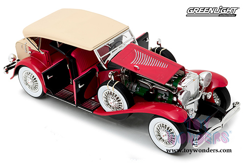 Greenlight - Duesenberg II SJ  (1934, 1/18 scale diecast model car, Red and Black) 12995