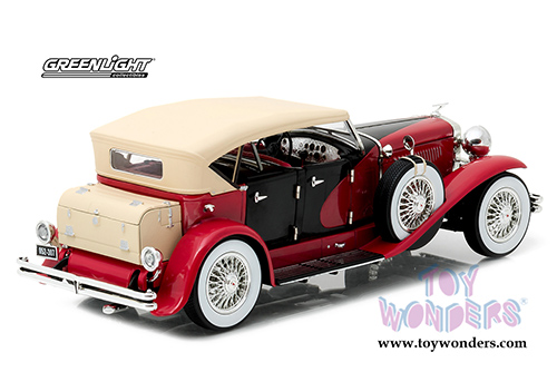 Greenlight - Duesenberg II SJ  (1934, 1/18 scale diecast model car, Red and Black) 12995