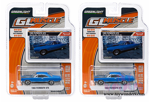 Greenlight - GL Muscle Series 13 - Plymouth GTX Hard Top (1969, 1/64 scale diecast model car, Blue Fire) 13130/B