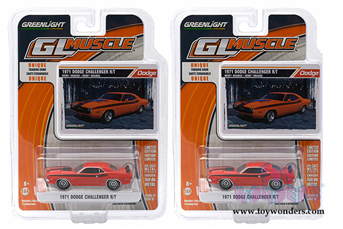 Greenlight - GL Muscle Series 13 - Dodge Challenger R/T Hard Top (1971, 1/64 scale diecast model car, Hemi Orange) 13130/D