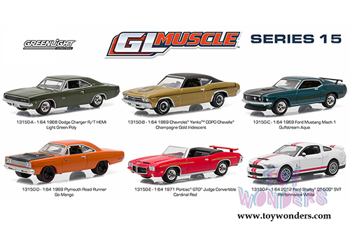 Greenlight - GL Muscle Series 15 Assortment (1/64 scale diecast model car, Asstd.) 13150/48