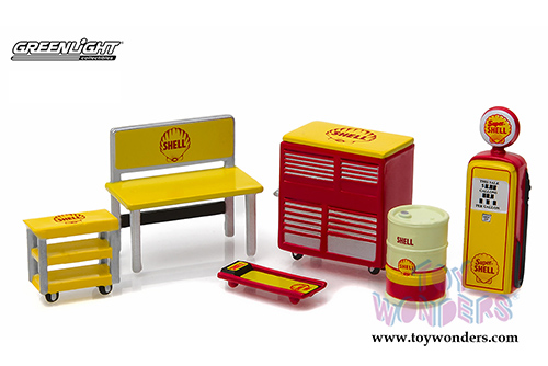 Greenlight - GL Muscle Vintage Shop Tools Shell Oil (6 pc. set, 1:64 Scale) 13152