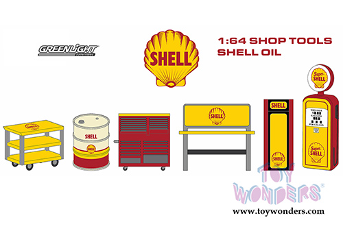 Greenlight - GL Muscle Vintage Shop Tools Shell Oil (6 pc. set, 1:64 Scale) 13152