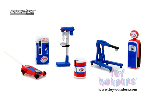 Greenlight - GL Muscle Vintage Shop Tools STP Oil (6 pc. set, 1:64 Scale) 13155