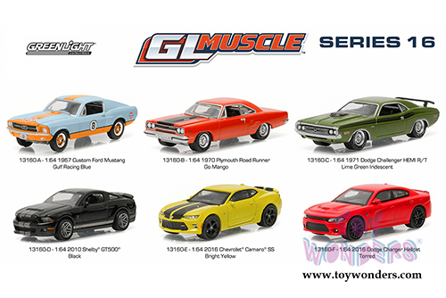 Greenlight - GL Muscle Series 16 Assortment (1/64 scale diecast model car, Asstd.) 13160/48