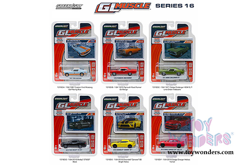 Greenlight - GL Muscle Series 16 Assortment (1/64 scale diecast model car, Asstd.) 13160/48