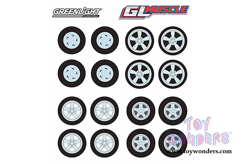 Greenlight - GL Muscle Wheel & Tire Pack (16 pc. set, 1:64 Scale) 13164