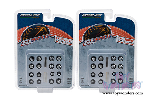 Greenlight - GL Muscle Wheel & Tire Pack (16 pc. set, 1:64 Scale) 13164