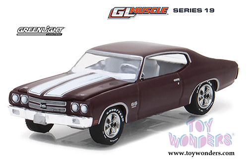 Greenlight - GL Muscle Series 19 | Chevrolet Chevelle SS&trade; Hardtop (1970, 1/64 scale diecast model car, Black Cherry) 13190C/48