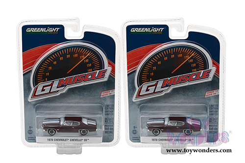 Greenlight - GL Muscle Series 19 | Chevrolet Chevelle SS&trade; Hardtop (1970, 1/64 scale diecast model car, Black Cherry) 13190C/48