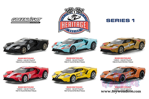 Greenlight - Ford GT Racing Heritage Series 1 (1/64 scale diecast model car, Asstd.) 13200/48