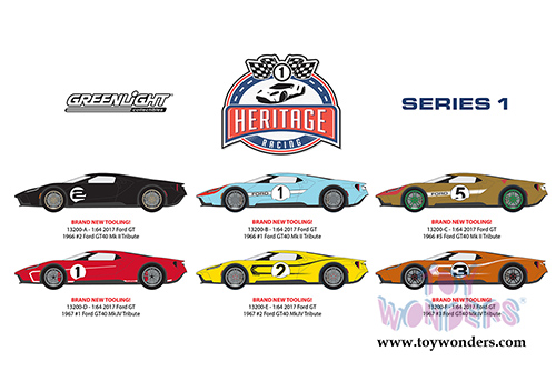 Greenlight - Ford GT Racing Heritage Series 1 (1/64 scale diecast model car, Asstd.) 13200/48