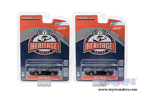 Greenlight - Ford GT Racing Heritage Series 1 | 1966 Ford GT40 Mk II Tribute #2 (2017, 1/64 scale diecast model car, Black) 13200A/48