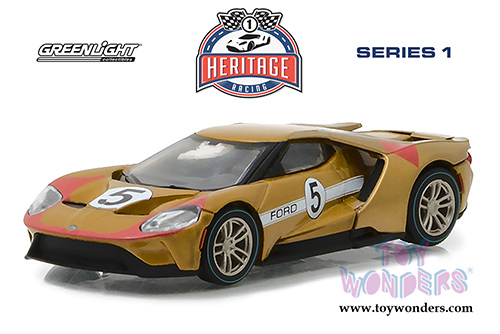 13200C/48 Greenlight Ford GT Racing Heritage Series 1 1966 Ford GT40 Mk II Tribute #5 model diecast car