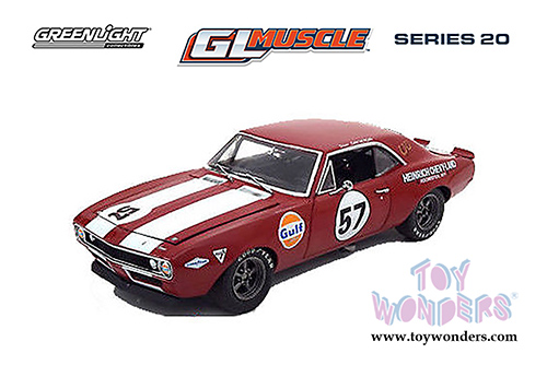 Greenlight - GL Muscle Series 20 | Chevrolet&reg; Camaro&reg; Z/28&reg; #57 Heinrich Chevy-Land Hardtop (1967, 1/64 scale diecast model car, Red) 13210A/48