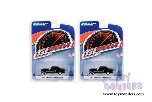 Greenlight - GL Muscle Series 22 | Chevrolet&reg; COPO Camaro&reg; Hardtop (1968, 1/64 scale diecast model car, Tuxedo Black) 13250A/48