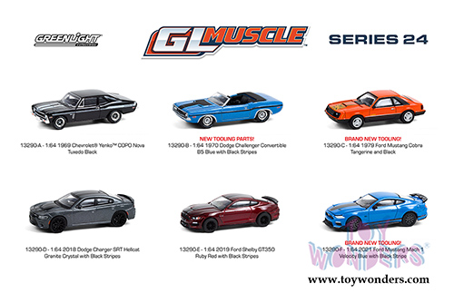 Greenlight - GL Muscle Series 24 Assortment (1/64 scale diecast model car, Asstd.) 13290/48