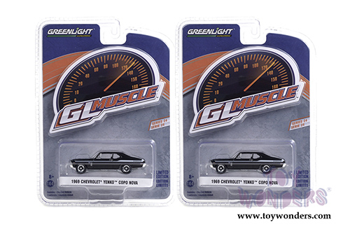 Greenlight - GL Muscle Series 24 | Chevrolet&reg; Yenko&trade; COPO Nova Hardtop (1969, 1/64 scale diecast model car, Tuxedo Black) 13290A/48