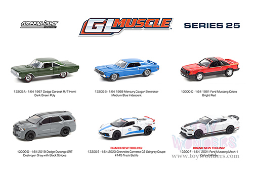 Greenlight - GL Muscle Series 25 Assortment (1/64 scale diecast model car, Asstd.) 13300/48