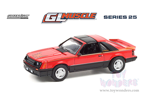 Greenlight - GL Muscle Series 25 | Ford Mustang Cobra Hardtop (1981, 1/64 scale diecast model car, Bright Red) 13300C/48