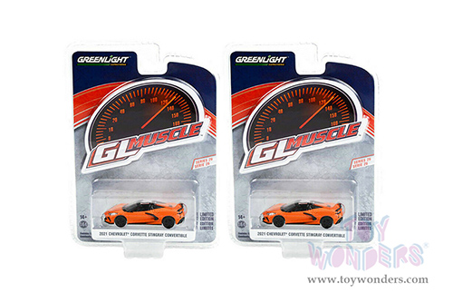 13310F/48 Greenlight Muscle Series 26 2021 Chevrolet Corvette Stingray Convertible model diecast car blister card package