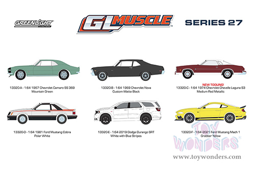 Greenlight - GL Muscle Series 27 Assortment (1/64 scale diecast model car, Asstd.) 13320/48