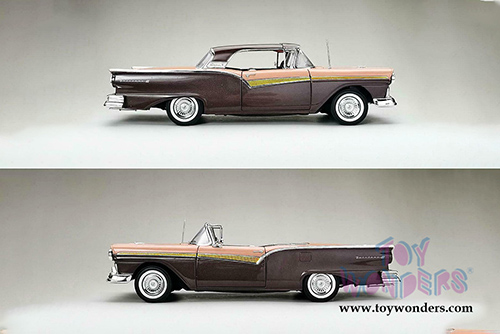 Sun Star - Ford Fairlane 500 Skyliner (1957, 1/18 scale diecast model car, Silver Mocha/Coral Sand) 1345