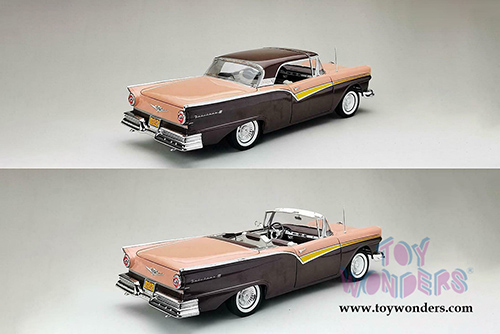 Sun Star - Ford Fairlane 500 Skyliner (1957, 1/18 scale diecast model car, Silver Mocha/Coral Sand) 1345
