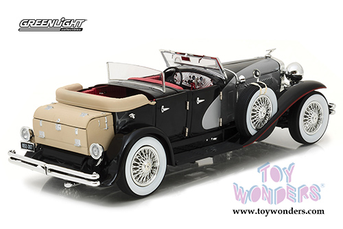 Greenlight - Duesenberg II SJ convertible (1/18 scale diecast model car, Black/Silver) 13504