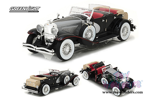 Greenlight - Duesenberg II SJ convertible (1/18 scale diecast model car, Black/Silver) 13504