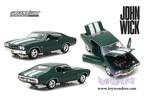 Greenlight - Hollywood Chevrolet&reg; Chevelle&reg; SS&trade; 396 - John Wick Hard Top (1970, 1/18 scale diecast model car, Metallic Green) 13505
