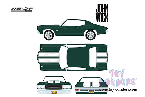 Greenlight - Hollywood Chevrolet&reg; Chevelle&reg; SS&trade; 396 - John Wick Hard Top (1970, 1/18 scale diecast model car, Metallic Green) 13505