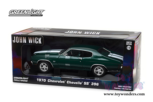 Greenlight - Hollywood Chevrolet&reg; Chevelle&reg; SS&trade; 396 - John Wick Hard Top (1970, 1/18 scale diecast model car, Metallic Green) 13505