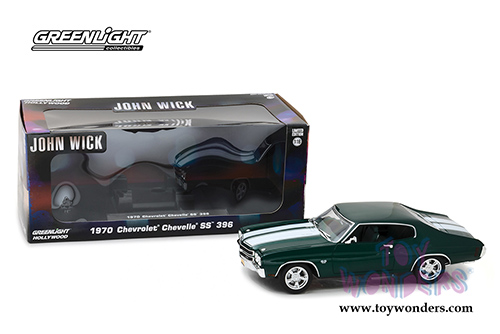 Greenlight - Hollywood Chevrolet&reg; Chevelle&reg; SS&trade; 396 - John Wick Hard Top (1970, 1/18 scale diecast model car, Metallic Green) 13505