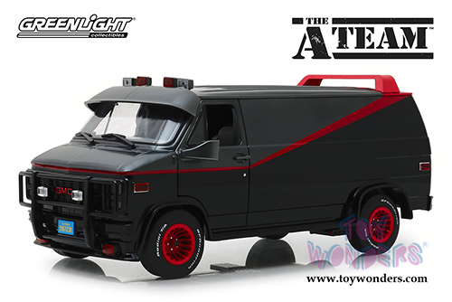 Greenlight - Hollywood The A-Team&trade; (TV Series, 1983-87) GMC&reg; Vandura (1983, 1/18 scale diecast model car, Black/Gray) 13521