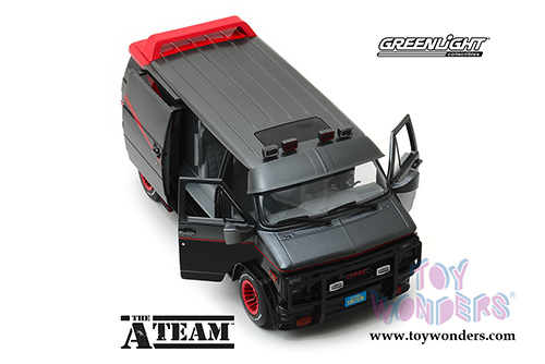 Greenlight - Hollywood The A-Team&trade; (TV Series, 1983-87) GMC&reg; Vandura (1983, 1/18 scale diecast model car, Black/Gray) 13521