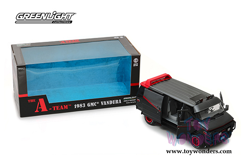 Greenlight - Hollywood The A-Team&trade; (TV Series, 1983-87) GMC&reg; Vandura (1983, 1/18 scale diecast model car, Black/Gray) 13521