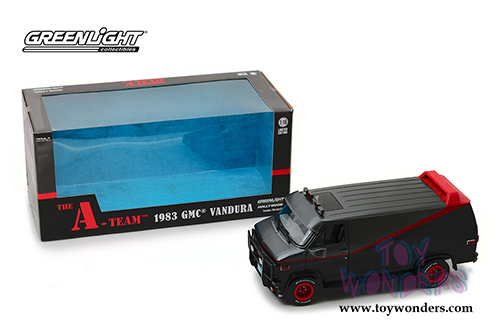 Greenlight - Hollywood The A-Team&trade; (TV Series, 1983-87) GMC&reg; Vandura (1983, 1/18 scale diecast model car, Black/Gray) 13521