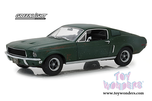 Greenlight Hollywood - Steve McQueen Unrestored Ford Mustang GT 2018 Detroit Auto Show (1968, 1/18 scale diecast model car, Green) 13523