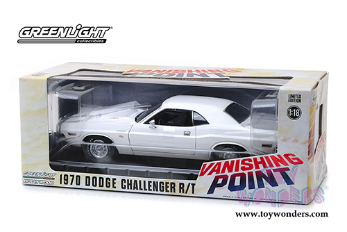 Greenlight Hollywood - Dodge Challenger R/T "Vanishing Point" (1970, 1/18 scale diecast model car, White) 13526