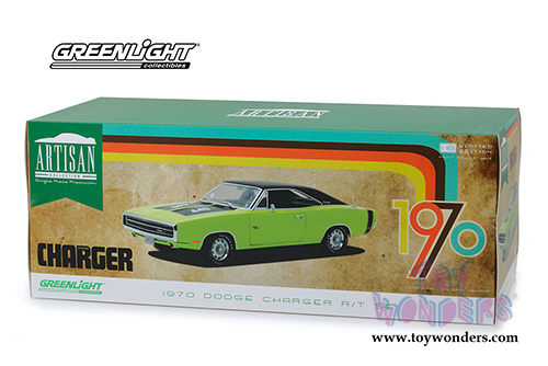 Greenlight - Artisan Dodge Charger R/T SE Hardtop (1970, 1/18 scale diecast model car, Sublime Green) 13529